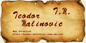 Teodor Malinović vizit kartica